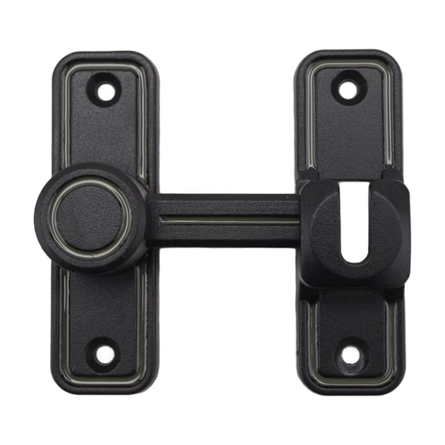 Pestillo de Puerta Servicio Pesado Cerradura áNgulo Recto 90 Grados Corrediza Antirrobo para JardíN Negro