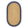 thumbnail image 3 of Unique Loom Braided Jute Collection Area Rug - Goa (3' 3" x 5' 1" Oval Natural/Navy Blue), 3 of 7