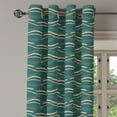 thumbnail image 3 of Ambesonne Grommet Curtain, , 50"x63", Teal and Pale Brown, 3 of 5
