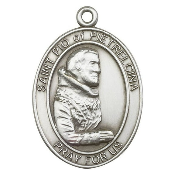 Antique Silver St. Pio of Pietrelcina Keychain