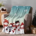 thumbnail image 2 of Snowman Snowflakes Flannel Blanket for Bed,Travel and Camping, Christmas Striped Scarf Super Soft Cozy Blanket for All Seasons 50"x60", 2 of 9