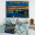 thumbnail image 3 of Designart 'Two Little Boats In The VIllage Harbor Ar Night' Nautical & Coastal Framed Art Print, 3 of 4