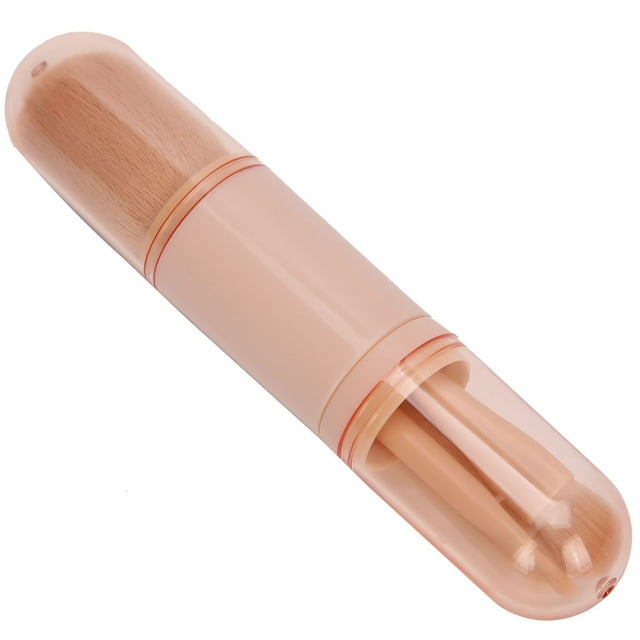 Juego de Brochas retrácttiles para polvo de maquillaje, Eliminación de polvo de uñas portátil conpa, cerdas de fibra, ergonímico, apto para viajes, párrafo ideal