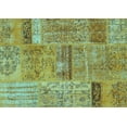 thumbnail image 1 of Ahgly Company Indoor Rectangle Patchwork Turquoise Blue Transitional Area Rugs, 6' x 9', 1 of 4