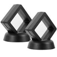 thumbnail image 4 of SHISUYAN 2pcs Commemorative Coins Case Rack Clear Display Box Stand Holder Suspension Frame for Medallion Chip Black, 4 of 9