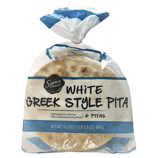 Sams Choice White Greek Style Pita 168 Oz 6 Count - Walmartcom