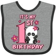 thumbnail image 3 of Inktastic It's My First Birthday with Panda Bear Girls Baby Bib, 3 of 4