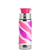 Pura Sport 11 Oz 325 Ml Stainless Steel Kids Sport Bottle With Silicone Sport Flip Cap & Sleeve, Pink Swirl (Plastic Free, Nontoxic Certified, Bpa Free)