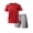 Red, variant on Men's Solid Color Two Piece Set Short Sleeve T-Shirt & Drawstring Shorts Mathcing Set Casual Summer Workout Sets Red S
