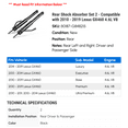 thumbnail image 2 of Rear Shock Absorber Set 2 - Compatible with 2010 - 2019 GX460 4.6L V8 2011 2012 2013 2014 2015 2016 2017 2018, 2 of 2
