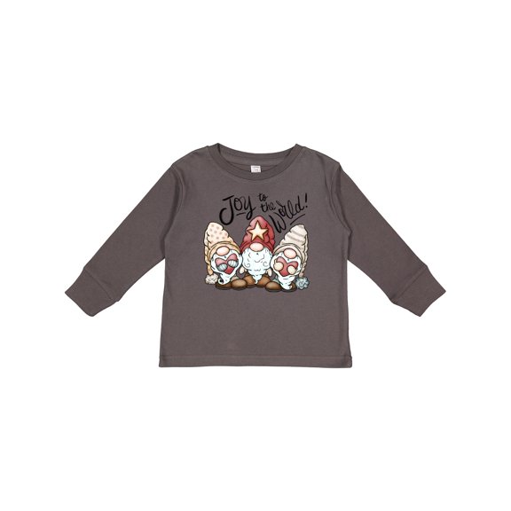 Inktastic Joy to the World Christmas Gnomes Boys or Girls Long Sleeve Toddler T-Shirt