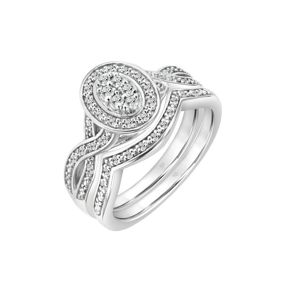 Keepsake 1/4 Carat T.W. Diamond Oval Halo 2-Piece Bridal Set