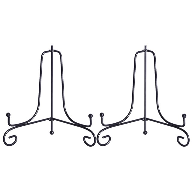 MasteelfCA 2pcs Wrought Iron Plate Display Stand Desktop Photo Holder Crafts Easel for Home Shop 8 Inch