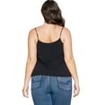 thumbnail image 4 of DNA Couture Womens Bubble Crepe Solid Cowl Necked Camisole Top, Black (Small), 4 of 5