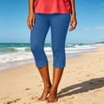 thumbnail image 3 of Lenpel Yoga Capri Leggings for Women Fashion Lace Trim Elastic Waist Cropped Pants Lightweight Workout Slim Fit Capris, 3 of 4