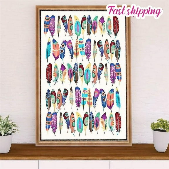 Native American Tribe Color Feather American Indians Poster Wall Art Vertical 11 x 17 Inch Poster