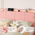 thumbnail image 5 of Virans Full Size Velvet Upholstered Bed Frame with Headboard & 2 Storage Drawers,Princess Platform Bed Frame with Charging Station & LED,No Box Spring Needed,Pink, 5 of 9