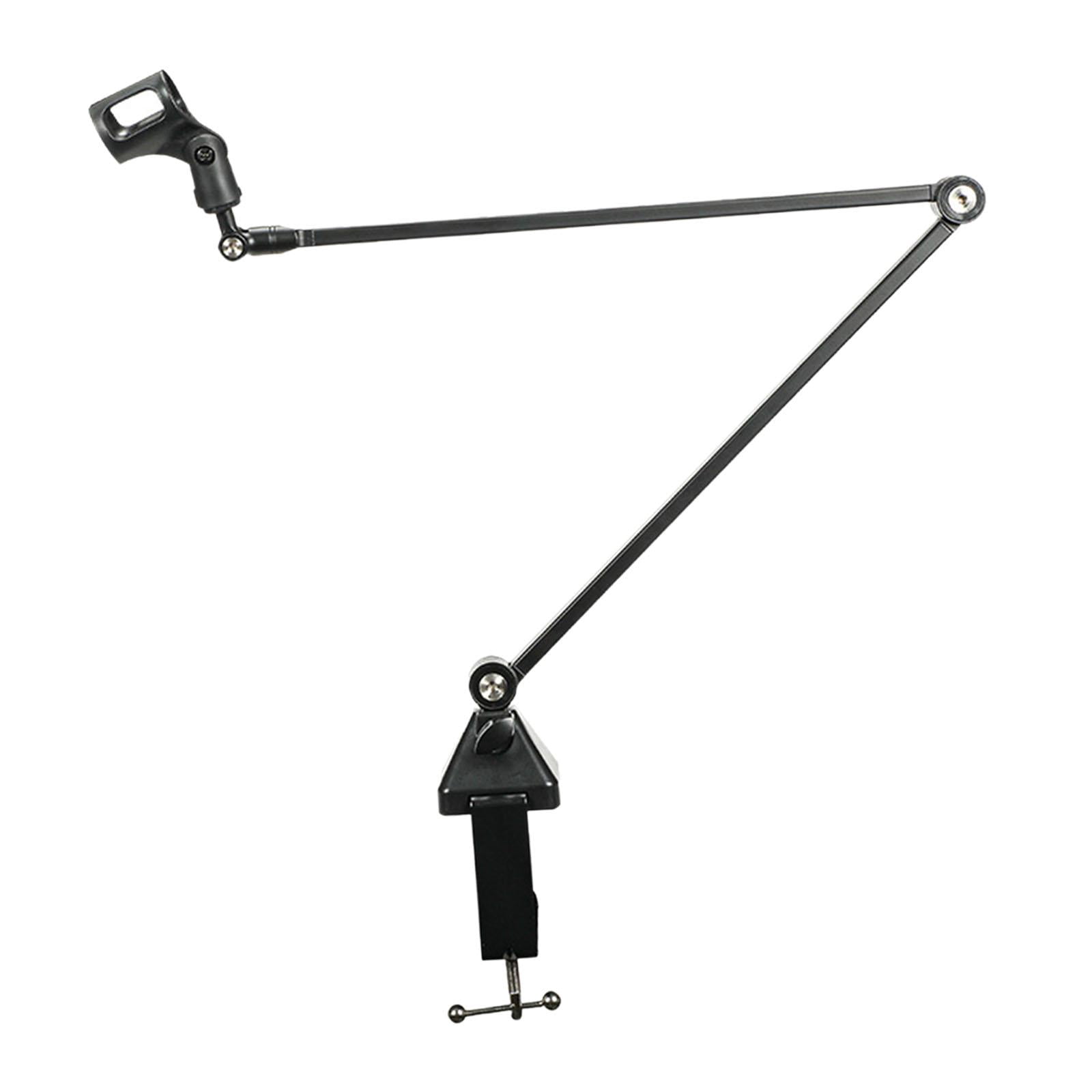Wzmzjy Microphone Boom Arm Mic Stand Desk Mounted Professional Clip on Cable Management Black