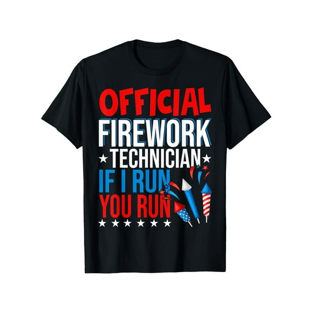 Official Firework Technician USA Independence July 4th Boys' T-Shirt - Patriotic Graphic Design, Comfortable Cotton Fabric, Short Sleeve, Round Neck, Perfect for Youngsters