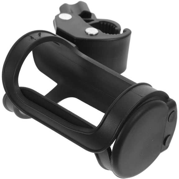 Bike Stroller Wheelchair Cup Holder 1 Set Black Plastic Bottle Drink Holder with Tube Clamp Type
