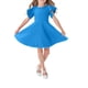thumbnail image 1 of Odeerbi Vestido A-Line de Verano Para Niñas Vestido Con Manga Volante Acampanado Vestido de Columpio Color Sólido Manga Corta, 1 of 4