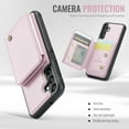 thumbnail image 2 of TECH CIRCLE for Samsung Galaxy A55 Case 6.6", PU Leather Back Cover Case with A Removable Magnetic Wallet with Stand Function, RFID Blocking Credit Card Slots, Lightweight Phone Basic Case, Pink, 2 of 9