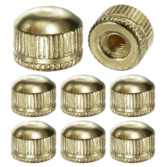 8-Pack Threaded Cap Nuts, M4x11mm Screw Caps for Light Fixture, Female Knurled Knob Nut for Ceiling Light Cover Replacement [Copper Tone]