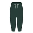 thumbnail image 3 of SNKSDGM Women's Plus Dress Pants Women Stretchy Plus Size Work Pants Women Long Tall Capris for Women Casual Solid Color Print Pants High Waist Bottom Drawstring Joggers Casual Pants, 3 of 5