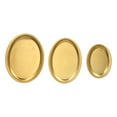 thumbnail image 1 of Bandeja de postres de acero inoxidable, 3 uds., proceso de pulido de espejo, bandeja de exhibición de joyería para aperitivos, color dorado, 1 of 5