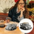 thumbnail image 1 of Beetle Shaped Coffee Mug, Handcrafted Imaginative Taza Escarabajo, Tazas para Cafe con forma de Beetle Shaped, Unique Car-Shaped Tea Cup para entusiastas de los coches (Gris), 1 of 4