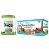 Orgain - Organic Vegan, Non-GMO Plant Based Protein Powder - Creamy Chocolate Fudge (1.02 LB) + Nutrition Shake - Chocolate (11oz, 12 Pack)