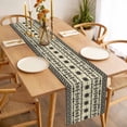 thumbnail image 3 of Table Runner 72 Inches Long for Kitchen Dining, Black Khaki Boho Dresser Scarf Farmhouse, Dining Table Decorations for Wedding/Parties, Vintage Ethnic Tribe Abstract Art Retro 16 x 72 In, 3 of 8