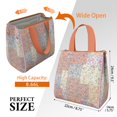 thumbnail image 3 of Pioneer Flower Floral Print Pattern Insulated Lunch Bag for Women & Adults,Large Portable Soft Cooler Lunch Bag,Thermal Food Storage Tote with Pearl Cotton,8.66L,8.75x5.75x9.5 Inch, 3 of 6