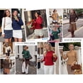 thumbnail image 5 of PRETTYGARDEN Women's Ruffle Sweaters Fall Fashion Cozy Knit Pullover Soft Stretchy, Crewneck Long Sleeve, Cute Peplum Tops, Dressy Casual Blouses, Going Out Holiday, Trendy Winter Outfits, 5 of 10