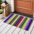 thumbnail image 4 of Abstract Front Door Rugs 2x3 ft Colorful Mexican Stripes Purple Green Farmhouse Small Rug for Entryway Non Slip Washable Bathroom Door Mat Absorbent Floor Mat for Indoor Entrance, 4 of 9