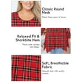 thumbnail image 3 of SHOWMALL Women's Plus Size Printed Long Sleeve Tunic Top for Christmas, Red Plaid 3X Scoop Neck Blouses, Asymmetrical Hem Shirts, Soft Stretch, Leggings Friendly, 3 of 9