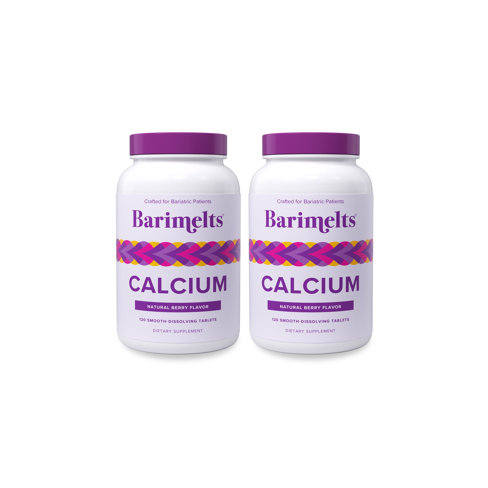 (2 pack) Barimelts Bariatric Calcium Citrate with Vitamin D3 & Magnesium, Fast-Melting, Berry Flavor, 120 Ct