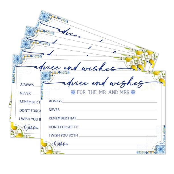 Tarjetas de consejos y deseos Bgohrd Mediterranean Lemon Wedding