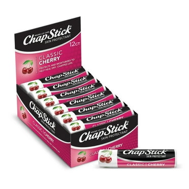 ChapStick Classic Moisturizer and Skin Protectant Cherry Lip Balm, 0.15 Oz, 12 Pack