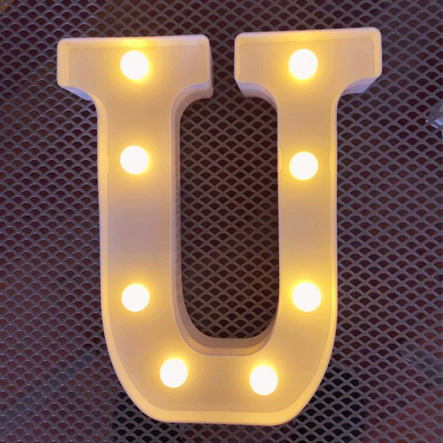 LED Marquee Letter Lights Sign, Light Up Alphabet Letter for Home Party Wedding Decoration U
