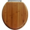 Ginsey Bamboo Round Toilet Seat with Chrome Hinges