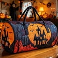 thumbnail image 4 of Halloween Haunted Castle Bat Quilted Duffle Bag Women Large Capacity Weekend Travel Handbag Waterproof Overnight Carry Bag, 4 of 5