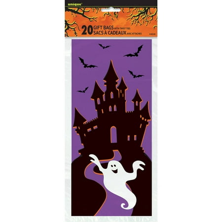 Halloween Bag Crafts - Haunted House Halloween Cellophane Bags, 20-Count