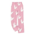 thumbnail image 3 of Loopsun Womens Fleece Pajama Pants, Women's Casual Print Thermal Soft Fleece Long Sleep Pants with Pockets Pink, XXXL, 3 of 5