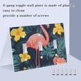 thumbnail image 3 of Yayeee Toggle Light Switch Wall Plate 3-Gang 6.37"x4.48" Decorative Outlet Cover, Pink Floral Flamingo, 3 of 7