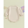 thumbnail image 4 of Bslissey 3M 6M 12M 18M 24M Newborn Baby Girls Boys Sweatshirt Romper Long Sleeve Letter Print Bodysuit Infant Toddler Casual Jumpsuit Daily Clothes, 4 of 9