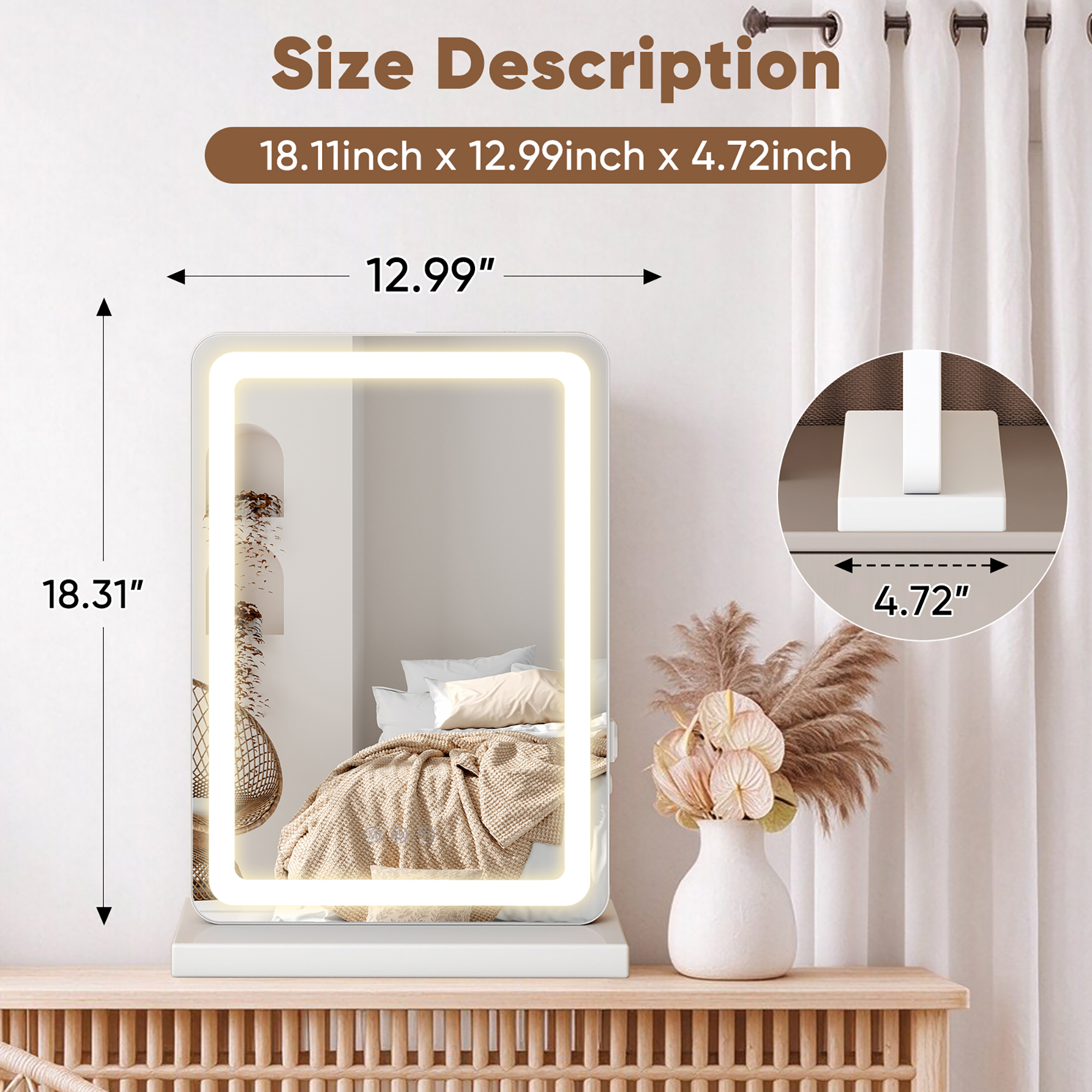 Gianna 13x17 LED Vanity Mirror with Dimmable Lights photo 3