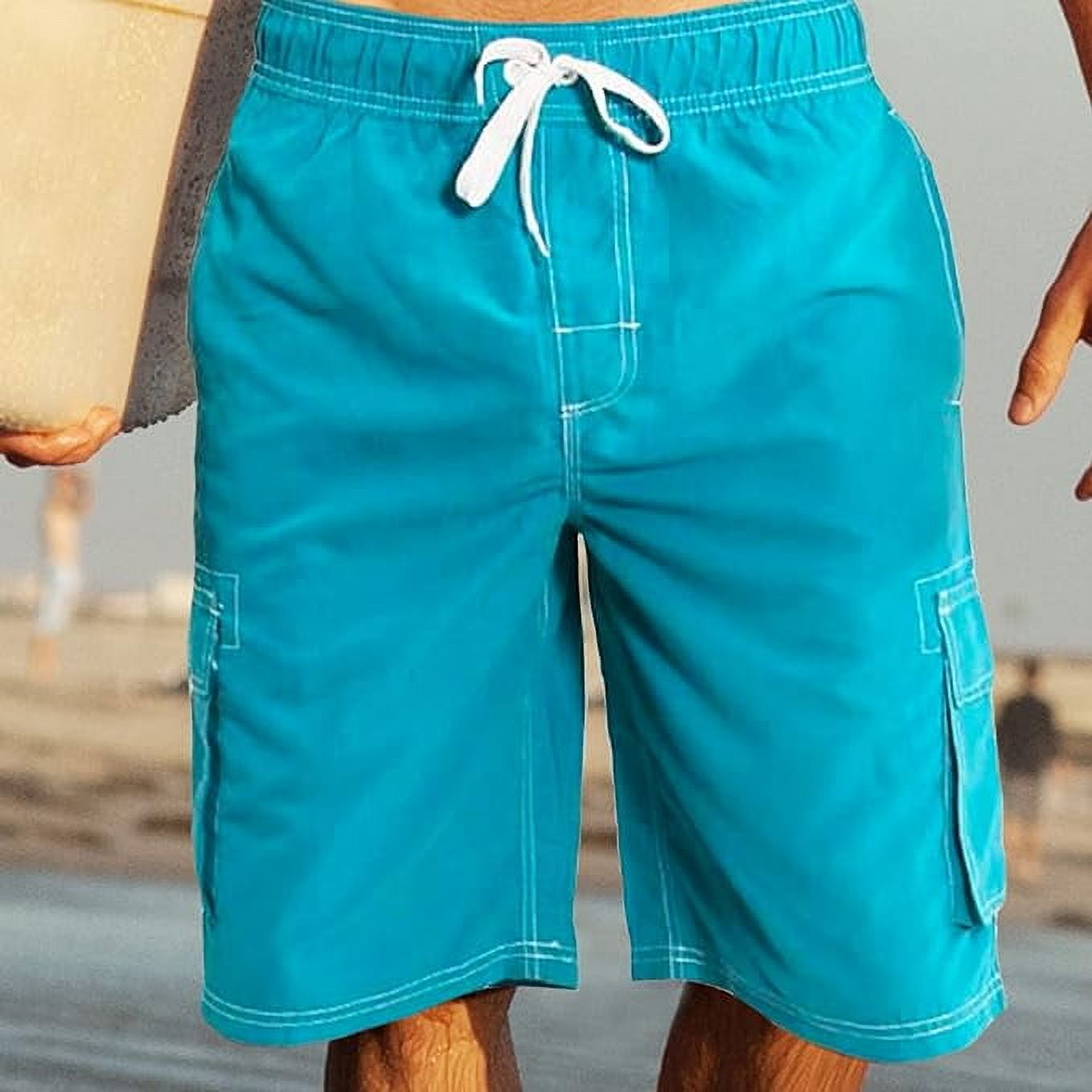 Norty Men's Quick-Dry Swim Trunks with Cargo Pockets photo 6