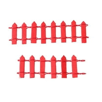 GOOHOCHY Mini Fence Red Wooden 1 Piece 3.94X1.18X0.08In