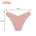 thumbnail image 2 of Conjunto de 3 piezas Braguitas de seda helada de algodón sin dejar marcas para mujer Braguitas de mujer con borde en forma de V, 2 of 5